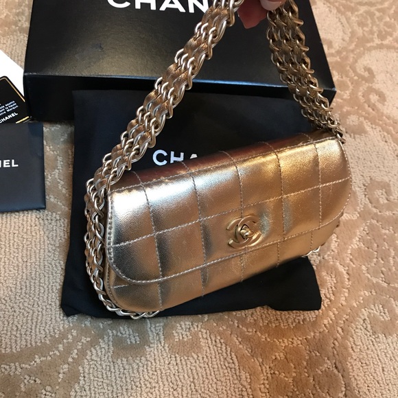 CHANEL Bags Chanel Quilted Leather Bag In Gold With Chains Poshmark